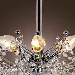 Lustre en cristal luxueux avec 6 lumières
