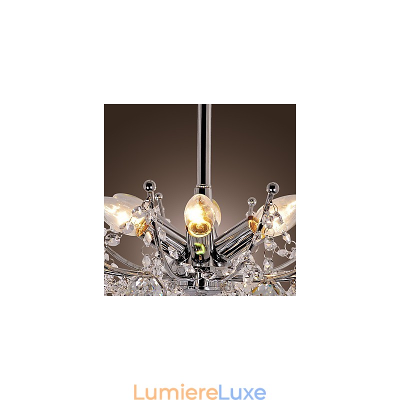 Lustre en cristal luxueux avec 6 lumières