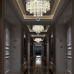 Plafonnier en cristal et métal contemporain moderne