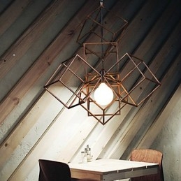 Lustre suspendu 1 lumière vintage minimaliste en fer peint