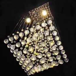 Plafonnier en cristal transparent à 4 lumières au design simple