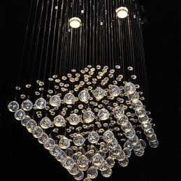 Plafonnier en cristal transparent à 4 lumières au design simple
