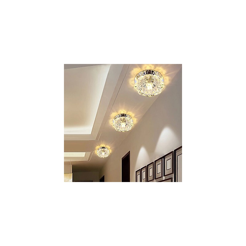 Plafonnier en cristal, spot SMD 3 W, lampe créative, tube lumineux coloré, plafonnier