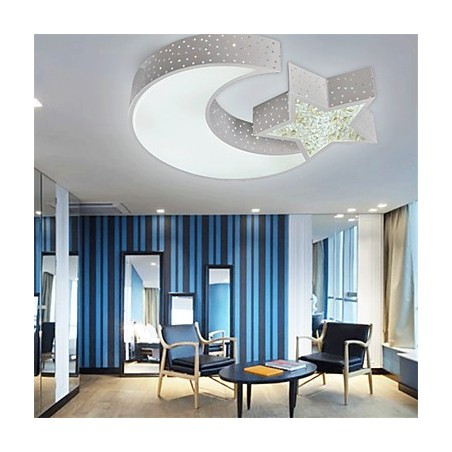 Plafonnier moderne en métal à motif d'étoiles et de lune Plafonnier moderne en métal à motif d'étoiles et de lune