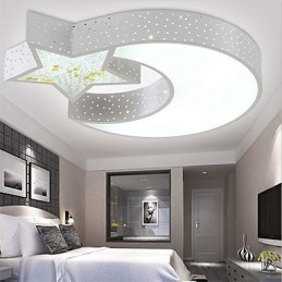 Plafonnier moderne en métal à motif d'étoiles et de lune