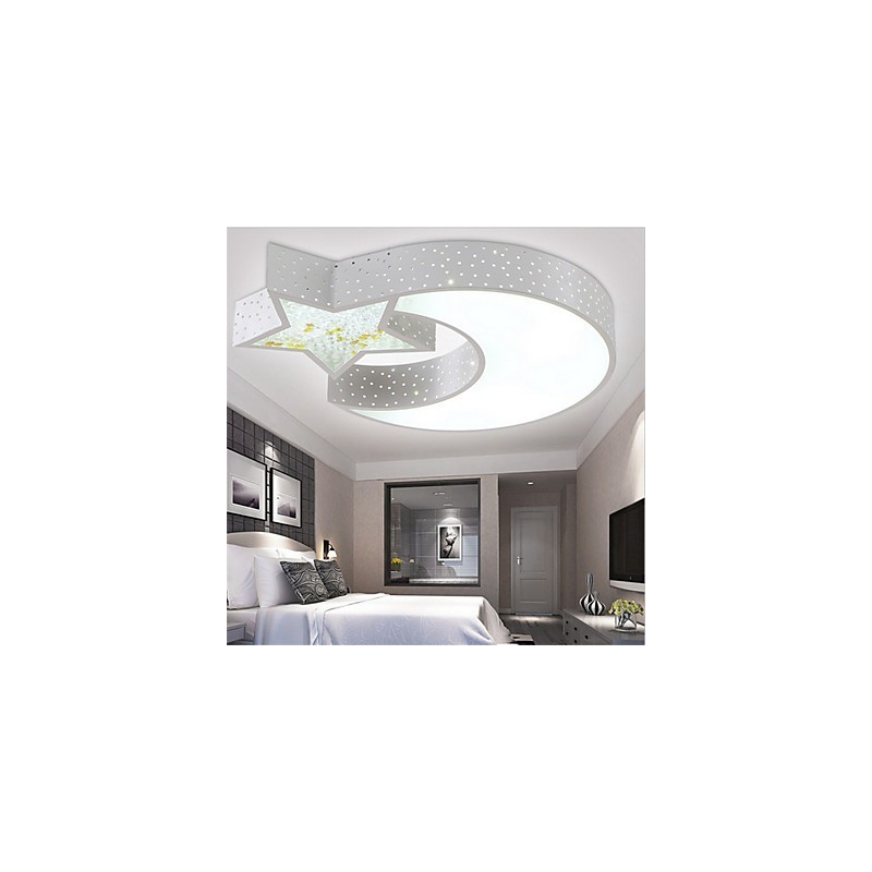 Plafonnier moderne en métal à motif d'étoiles et de lune