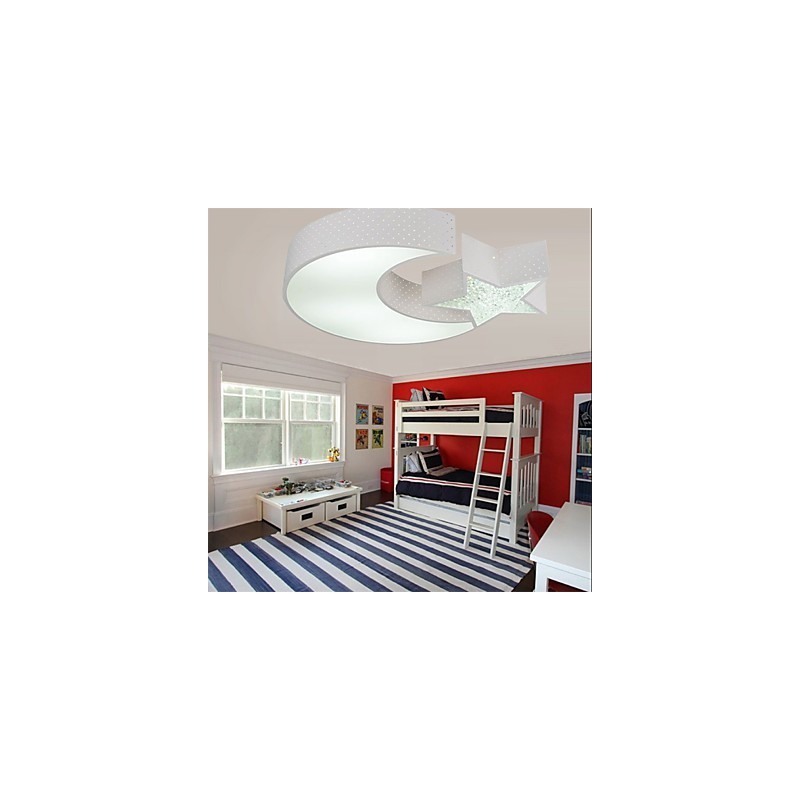 Plafonnier moderne en métal à motif d'étoiles et de lune