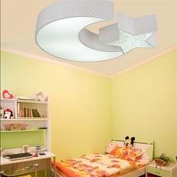 Plafonnier moderne en métal à motif d'étoiles et de lune