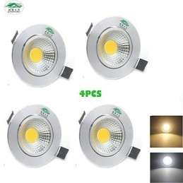 Lot de 4 plafonniers Zweihnder 3 W 300 lm COB, lumière blanche chaude