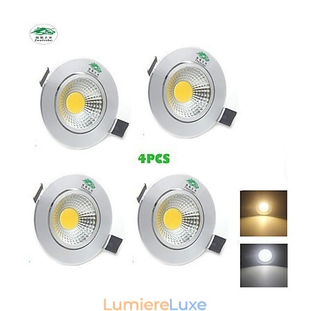 Lot de 4 plafonniers Zweihnder 3 W 300 lm COB, lumière blanche chaude Lot de 4 plafonniers Zweihnder 3 W 300 lm COB, lumière blanche chaude