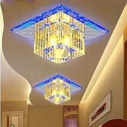 Mini plafonnier en cristal, spot SMD 3 W, lampe créative, tube lumineux coloré, carré, dôme