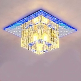 Mini plafonnier en cristal, spot SMD 3 W, lampe créative, tube lumineux coloré, carré, dôme