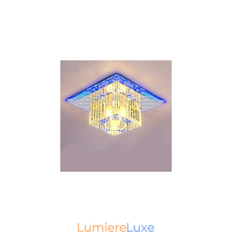 Mini plafonnier en cristal, spot SMD 3 W, lampe créative, tube lumineux coloré, carré, dôme