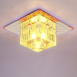 Mini plafonnier en cristal, spot SMD 3 W, lampe créative, tube lumineux coloré, carré, dôme