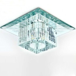 Mini plafonnier en cristal, spot SMD 3 W, lampe créative, tube lumineux coloré, carré, dôme