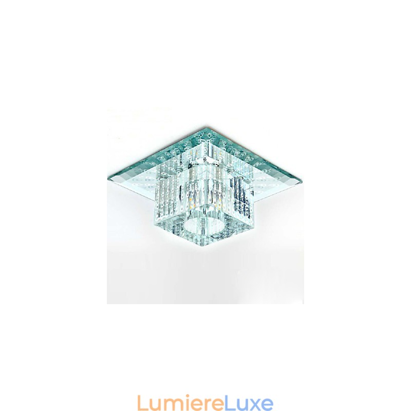 Mini plafonnier en cristal, spot SMD 3 W, lampe créative, tube lumineux coloré, carré, dôme