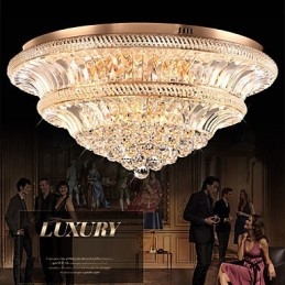 Plafonnier moderne de luxe en cristal, diamètre 80 cm, absorbe la lumière du dôme