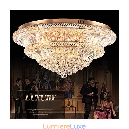 Plafonnier moderne de luxe en cristal, diamètre 80 cm, absorbe la lumière du dôme Plafonnier moderne de luxe en cristal, diamètre 80 cm, absorbe la lumière du dôme