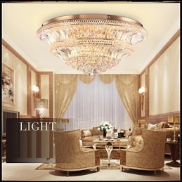 Plafonnier moderne de luxe en cristal, diamètre 80 cm, absorbe la lumière du dôme