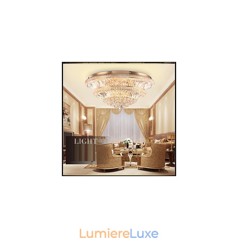 Plafonnier moderne de luxe en cristal, diamètre 80 cm, absorbe la lumière du dôme