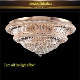 Plafonnier moderne de luxe en cristal, diamètre 80 cm, absorbe la lumière du dôme