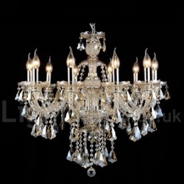 Suspension en cristal couleur cognac, style moderne, contemporain, traditionnel, classique, rétro, lanterne, style campagnard