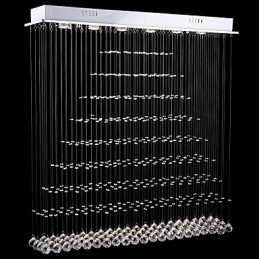 Lustre rectangulaire en cristal, luminaires suspendus au plafond, lampes
