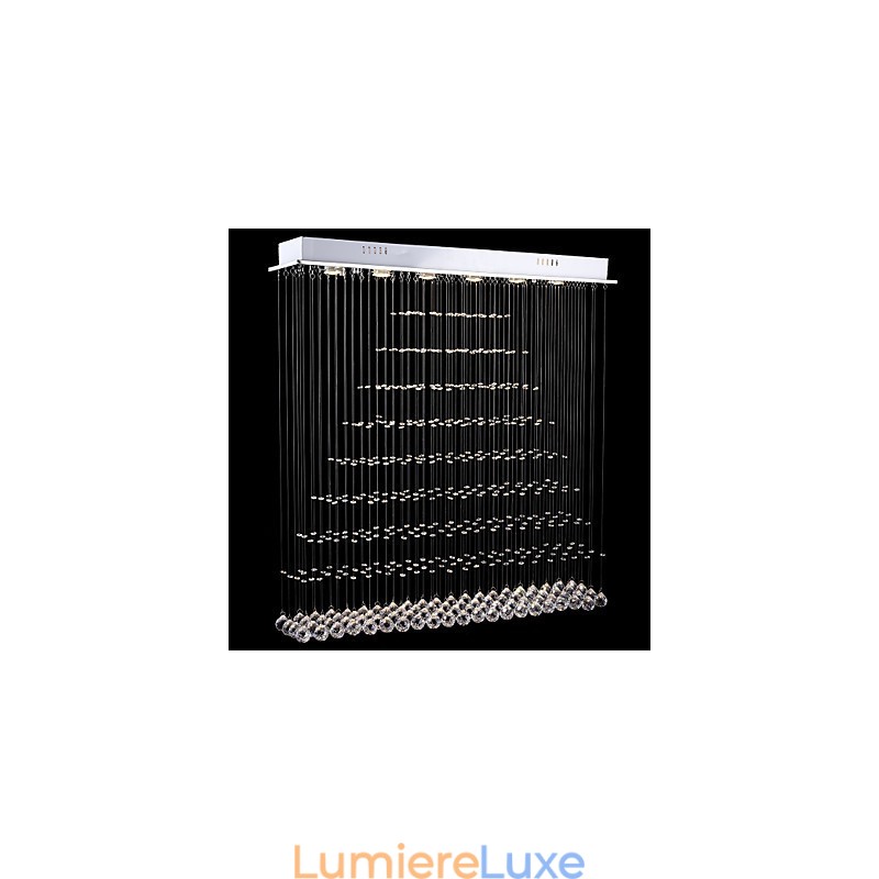 Lustre rectangulaire en cristal, luminaires suspendus au plafond, lampes