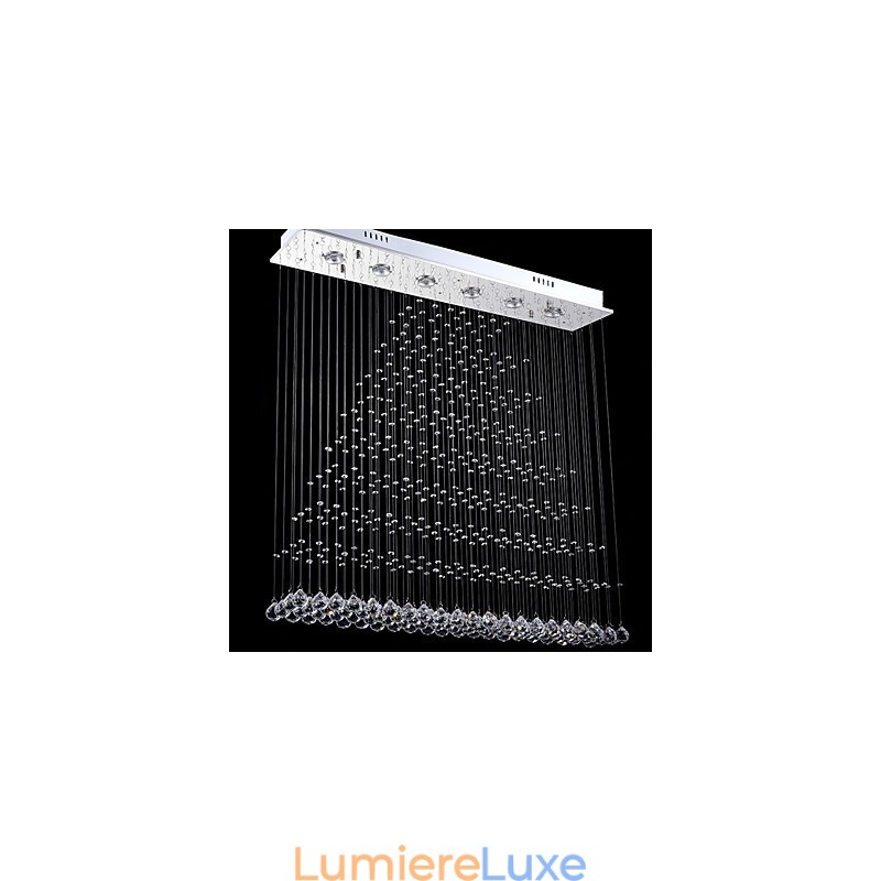 Lustre rectangulaire en cristal, luminaires suspendus au plafond, lampes