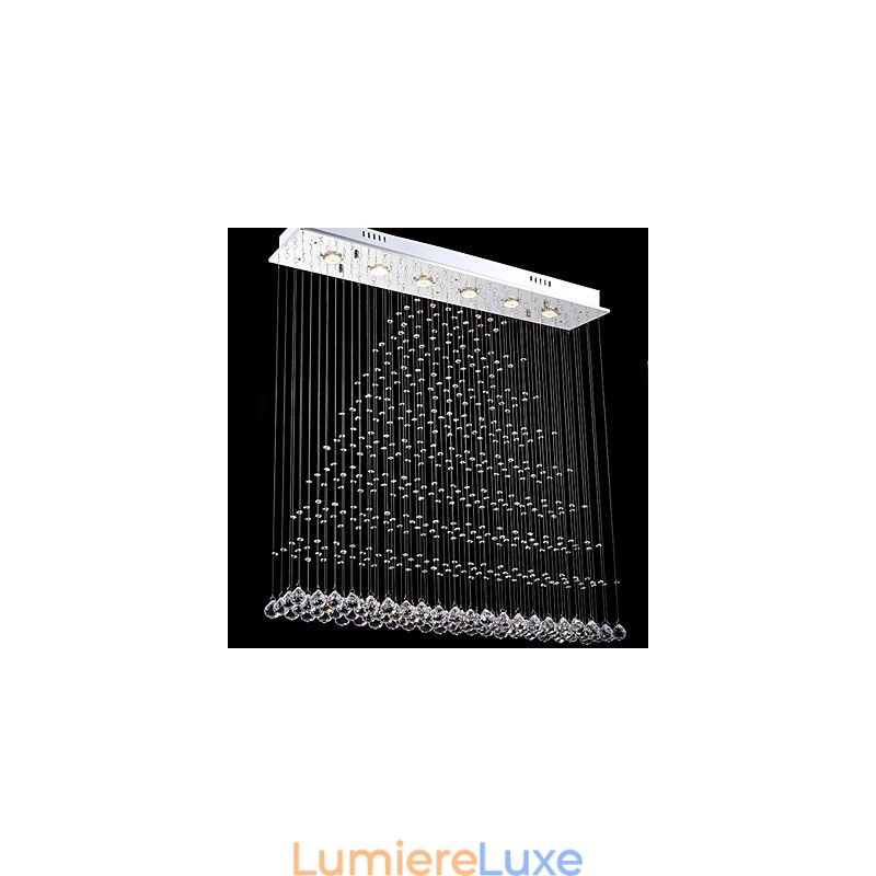 Lustre rectangulaire en cristal, luminaires suspendus au plafond, lampes