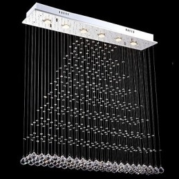 Lustre rectangulaire en cristal, luminaires suspendus au plafond, lampes