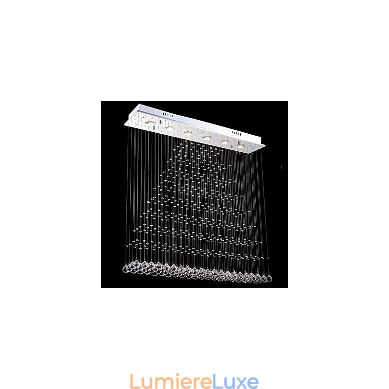 Lustre rectangulaire en cristal, luminaires suspendus au plafond, lampes