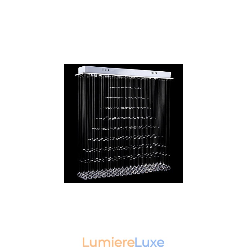 Lustre rectangulaire en cristal, luminaires suspendus au plafond, lampes