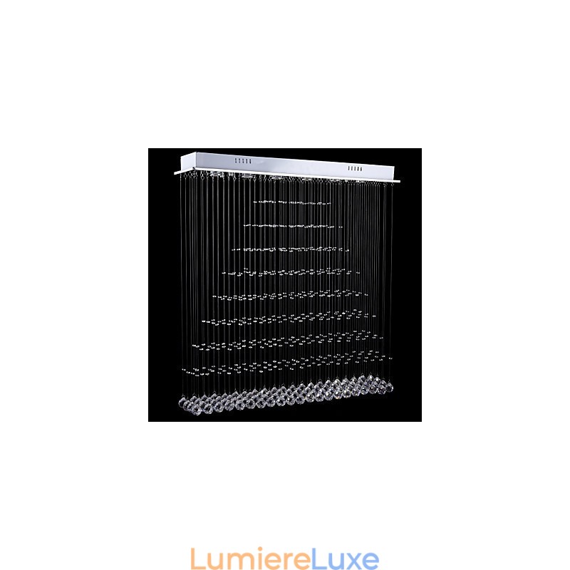 Lustre rectangulaire en cristal, luminaires suspendus au plafond, lampes