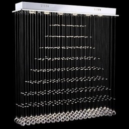 Lustre rectangulaire en cristal, luminaires suspendus au plafond, lampes