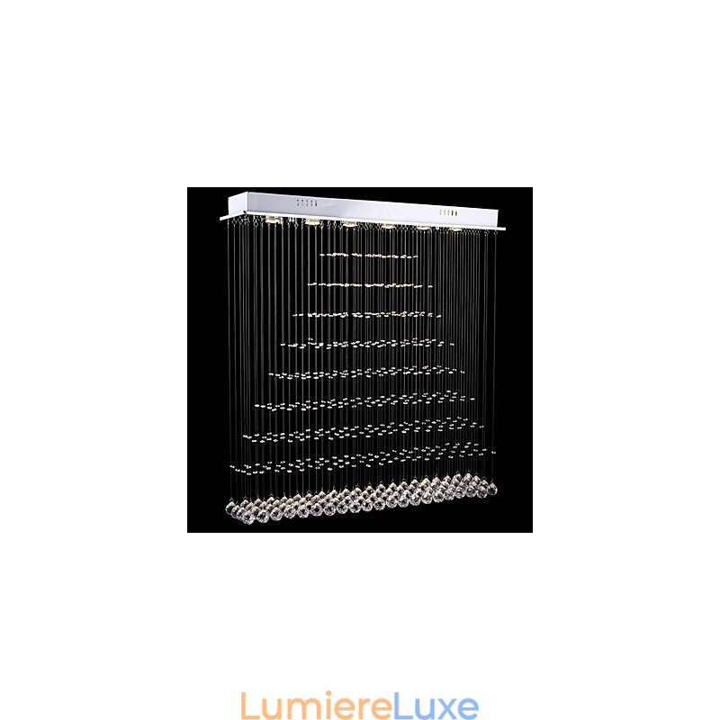 Lustre rectangulaire en cristal, luminaires suspendus au plafond, lampes