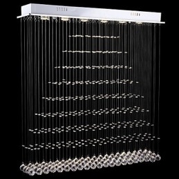 Lustre rectangulaire en cristal, luminaires suspendus au plafond, lampes