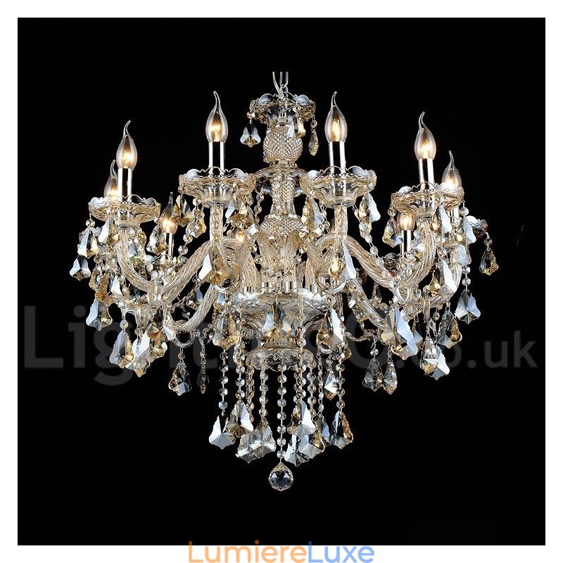 Suspension en cristal couleur cognac, style moderne, contemporain, traditionnel, classique, rétro, lanterne, style campagnard