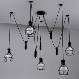 Lanterne traditionnelle classique vintage rétro style campagnard mini peinture suspension en métal salle à manger