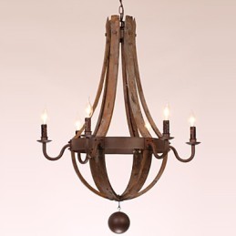 Lustre 6 lumières Vintage Rétro Country Living Dining Garage Métal