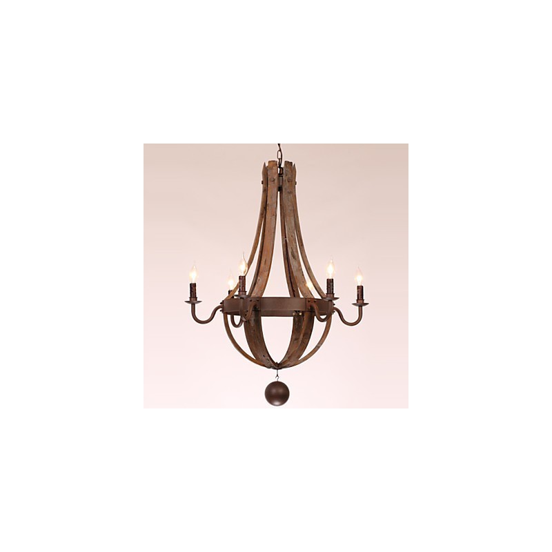Lustre 6 lumières Vintage Rétro Country Living Dining Garage Métal