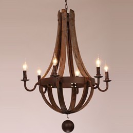 Lustre 6 lumières Vintage Rétro Country Living Dining Garage Métal