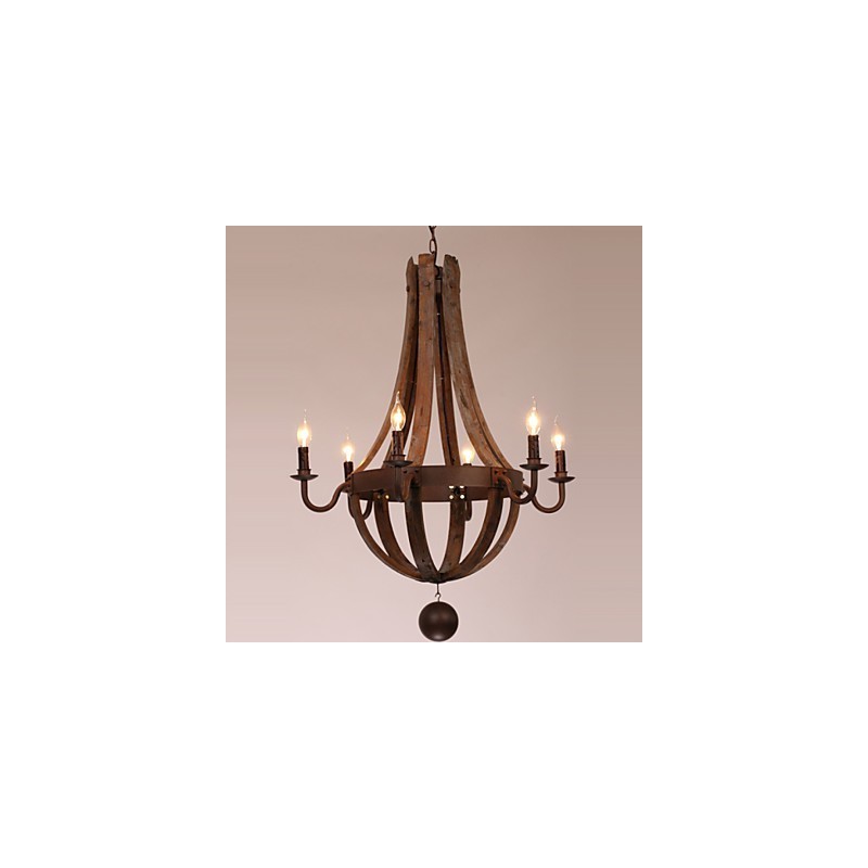 Lustre 6 lumières Vintage Rétro Country Living Dining Garage Métal