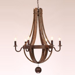 Lustre 6 lumières Vintage Rétro Country Living Dining Garage Métal
