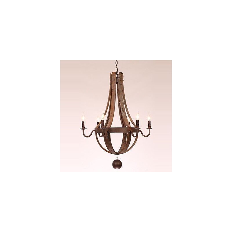 Lustre 6 lumières Vintage Rétro Country Living Dining Garage Métal