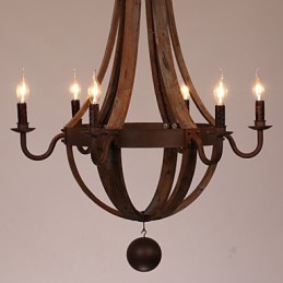Lustre 6 lumières Vintage Rétro Country Living Dining Garage Métal