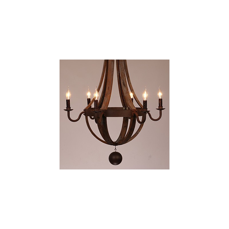 Lustre 6 lumières Vintage Rétro Country Living Dining Garage Métal