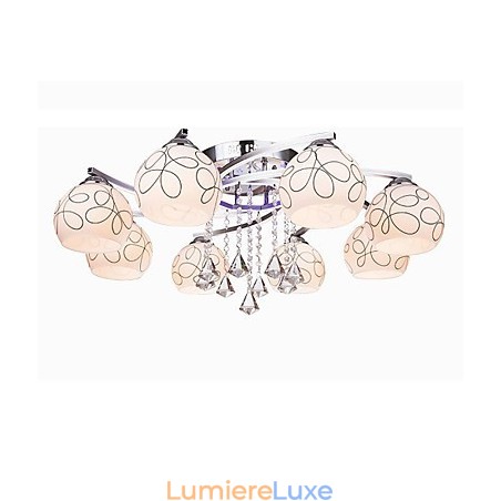 Lustre Moderne Cristal Living 8 lumières Lustre Moderne Cristal Living 8 lumières