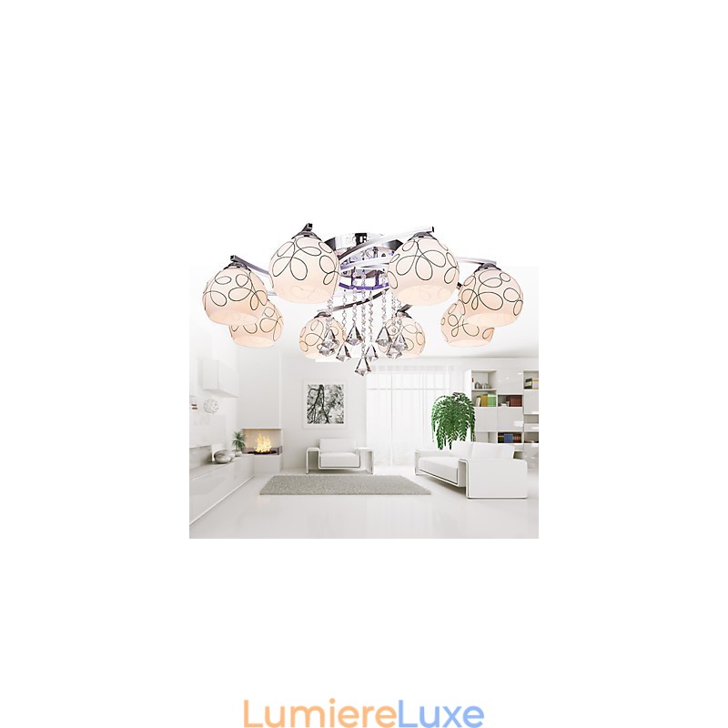Lustre Moderne Cristal Living 8 lumières