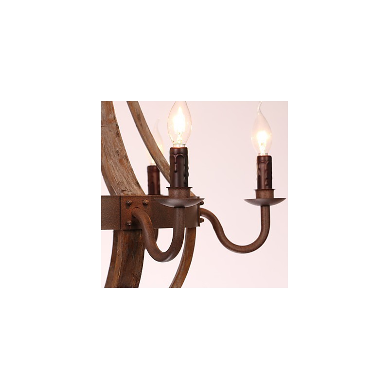 Lustre 6 lumières Vintage Rétro Country Living Dining Garage Métal